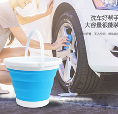 Xô nhựa silicon 10L gấp gọn di động rửa xe hơi câu cá ngoài trời du lịch dã ngoại xô đa năng L0513- 10L