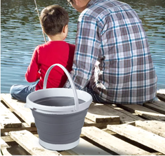 Xô nhựa silicon 10L gấp gọn di động rửa xe hơi câu cá ngoài trời du lịch dã ngoại xô đa năng L0513- 10L