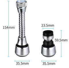 Vòi nước tăng áp xoay 360 độ kim loại, vòi sen phun áp lực mở rộng, bộ lọc tiết kiệm nước L0542/L0543