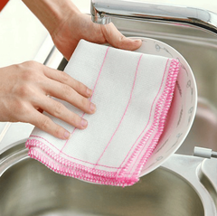 Khăn lau bát đĩa cotton nhiều lớp miếng cọ rửa nhà bếp thấm nước lau bát đĩa  giẻ lau chén dĩa sạch L0544