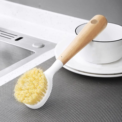 Bàn chải cọ rửa xoong nồi cán gỗ đa năng vệ sinh nhà bếp, cọ rửa nồi rửa bát đĩa L0611