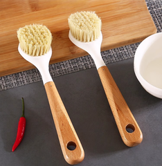 Bàn chải cọ rửa xoong nồi cán gỗ đa năng vệ sinh nhà bếp, cọ rửa nồi rửa bát đĩa L0611