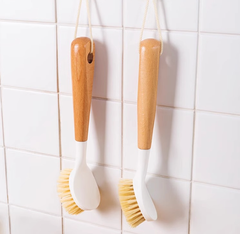 Bàn chải cọ rửa xoong nồi cán gỗ đa năng vệ sinh nhà bếp, cọ rửa nồi rửa bát đĩa L0611