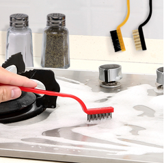 Bộ 3 chổi vệ sinh bếp gas chổi vệ sinh vòi nước khe hở đồ dùng nhà bếp chổi kim loại nhỏ L0624