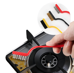 Bộ 3 chổi vệ sinh bếp gas chổi vệ sinh vòi nước khe hở đồ dùng nhà bếp chổi kim loại nhỏ L0624