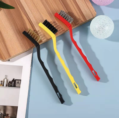 Bộ 3 chổi vệ sinh bếp gas chổi vệ sinh vòi nước khe hở đồ dùng nhà bếp chổi kim loại nhỏ L0624