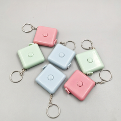 Thước dây vuông đo eo đo quần áo mini 1,5m hình vuông có móc khóa, thước đo chiều cao cơ thể L0644