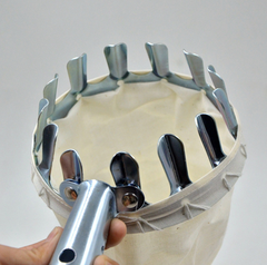 Vợt hái trái cây trên cao bằng thép không gỉ có túi đựng vải hứng không rơi rụng hư hỏng L0751