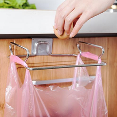 Giá treo túi đựng rác bằng thép không gỉ sáng tạo móc treo đồ phía sau cửa tủ bếp đa năng L0753