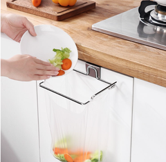 Giá treo túi đựng rác bằng thép không gỉ sáng tạo móc treo đồ phía sau cửa tủ bếp đa năng L0753