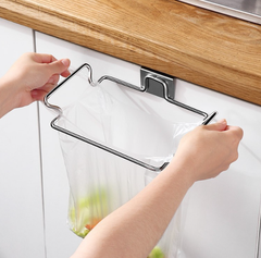 Giá treo túi đựng rác bằng thép không gỉ sáng tạo móc treo đồ phía sau cửa tủ bếp đa năng L0753