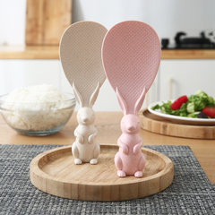 Muỗng nhựa xới cơm hình con thỏ đứng chống dính, vá xúc cơm gia đình hoạt hình L0824