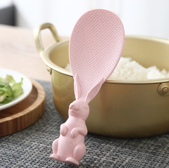Muỗng nhựa xới cơm hình con thỏ đứng chống dính, vá xúc cơm gia đình hoạt hình L0824