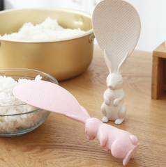 Muỗng nhựa xới cơm hình con thỏ đứng chống dính, vá xúc cơm gia đình hoạt hình L0824