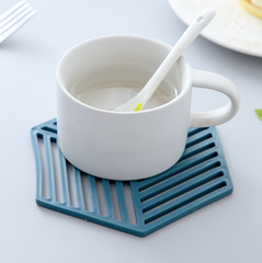 Tấm Lót Ly Nồi hình lục giác 14.5cm chịu nhiệt độ cao miếng đệm cách nhiệt silicon chống trượt L0832