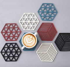 Tấm Lót Ly Nồi hình lục giác 14.5cm chịu nhiệt độ cao miếng đệm cách nhiệt silicon chống trượt L0832