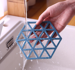Tấm Lót Ly Nồi hình lục giác 14.5cm chịu nhiệt độ cao miếng đệm cách nhiệt silicon chống trượt L0832