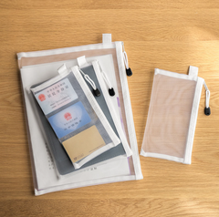 Túi lưới nylon đựng hồ sơ trong suốt có khóa kéo đựng giấy tờ túi đựng hồ sơ đựng văn phòng L0841