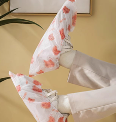 Sét 10 bao bọc giày họa tiết hoa văn chống trượt trong nhà dùng một lần vải không dệt chống bẩn L0933