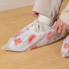 Sét 10 bao bọc giày họa tiết hoa văn chống trượt trong nhà dùng một lần vải không dệt chống bẩn L0933