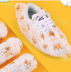 Sét 10 bao bọc giày họa tiết hoa văn chống trượt trong nhà dùng một lần vải không dệt chống bẩn L0933