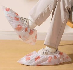 Sét 10 bao bọc giày họa tiết hoa văn chống trượt trong nhà dùng một lần vải không dệt chống bẩn L0933