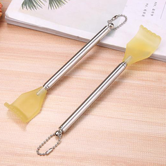 Dụng cụ cào lưng bằng thép không gỉ có thể thu vào bốn đoạn để mát xa cho người già A1057