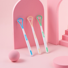 Dụng cụ cạo lưỡi bằng nhựa, bàn chải vệ sinh cạo lưỡi sạch sẽ loại bỏ vi khuẩn tránh hôi miệng A1117