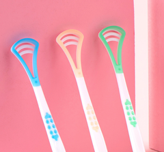 Dụng cụ cạo lưỡi bằng nhựa, bàn chải vệ sinh cạo lưỡi sạch sẽ loại bỏ vi khuẩn tránh hôi miệng A1117