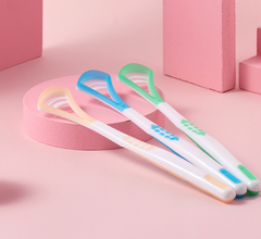 Dụng cụ cạo lưỡi bằng nhựa, bàn chải vệ sinh cạo lưỡi sạch sẽ loại bỏ vi khuẩn tránh hôi miệng A1117