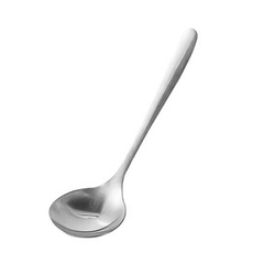 Thìa canh bằng thép không gỉ gia dụng cán dài thìa lẩu đầu to tròn ăn cháo súp A1135