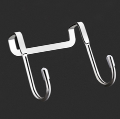 Móc đôi treo quần áo cửa tủ bằng thép không gỉ không đục móc treo quần áo sau cửa móc nhỏ A1734