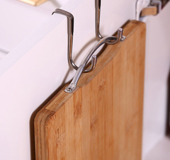 Móc đôi treo quần áo cửa tủ bằng thép không gỉ không đục móc treo quần áo sau cửa móc nhỏ A1734