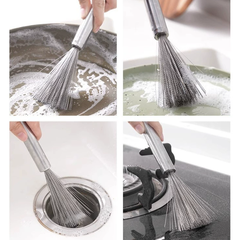 Cọ dây thép vệ sinh xoong nồi có tay cầm bàn chải cọ rửa nồi chén bát đồ dùng nhà bếp dây thép A1714