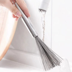 Cọ dây thép vệ sinh xoong nồi có tay cầm bàn chải cọ rửa nồi chén bát đồ dùng nhà bếp dây thép A1714