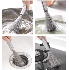 Cọ dây thép vệ sinh xoong nồi có tay cầm bàn chải cọ rửa nồi chén bát đồ dùng nhà bếp dây thép A1714