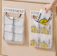 Túi lưới đựng đồ dán tường nhà bếp Velcro túi lưu trữ đựng đồ lót túi treo tất vớ cửa tủ quần áo A1861