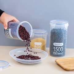 Hũ nhựa trong suốt đựng thực phẩm hũ đựng sữa hạt bột ngũ cốc nhà bếp, hũ đựng đồ ăn đủ để lạnh A2822