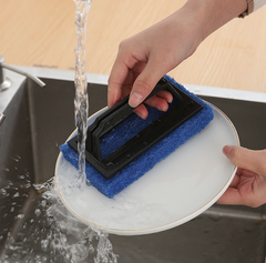 Bàn chải bọt biển vệ sinh bồn rửa nhà bếp có tay cầm, bàn chà cọ nồi lau chùi nhà bếp nhà tắm A3724