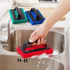 Bàn chải bọt biển vệ sinh bồn rửa nhà bếp có tay cầm, bàn chà cọ nồi lau chùi nhà bếp nhà tắm A3724