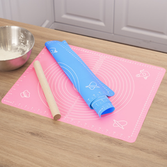 Thảm nhào bột silicon có vạch chia độ, thớt chống trượt và chống dính làm bánh tấm lót chống dính A3734