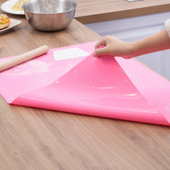 Thảm nhào bột silicon có vạch chia độ, thớt chống trượt và chống dính làm bánh tấm lót chống dính A3734