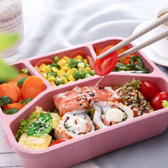 Hộp đựng cơm bốn ngăn lúa mạch hộp đựng cơm trưa văn phòng đựng thức ăn nhanh tiện lợi A4911