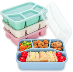 Hộp đựng cơm bốn ngăn lúa mạch hộp đựng cơm trưa văn phòng đựng thức ăn nhanh tiện lợi A4911