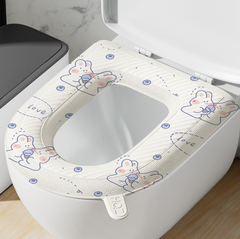 Đệm bệ bồn cầu giữ ấm HỌA TIẾT mùa đông hạn chế vi khuẩn vỏ bọc bệ bồn cầu bằng xốp silicon EVA chống thấm A4962-Mau Hoa Tiet