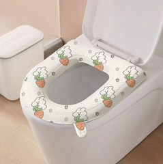 Đệm bệ bồn cầu giữ ấm HỌA TIẾT mùa đông hạn chế vi khuẩn vỏ bọc bệ bồn cầu bằng xốp silicon EVA chống thấm A4962-Mau Hoa Tiet