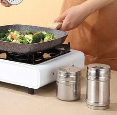 Lọ rắc gia vị nướng hạt tiêu rắc bột ớt hạt mè bằng thép không gỉ, hũ đựng muối gia vị đựng tăm L1011/L1012
