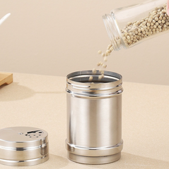 Lọ rắc gia vị nướng hạt tiêu rắc bột ớt hạt mè bằng thép không gỉ, hũ đựng muối gia vị đựng tăm L1011/L1012