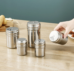 Lọ rắc gia vị nướng hạt tiêu rắc bột ớt hạt mè bằng thép không gỉ, hũ đựng muối gia vị đựng tăm L1011/L1012