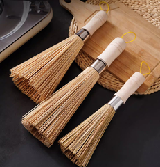 Bàn chải cọ xoong nồi sợi tre tự nhiên chổi cọ vệ sinh nồi chén bát nhà bếp cọ rửa sợi tre đa năng L1014